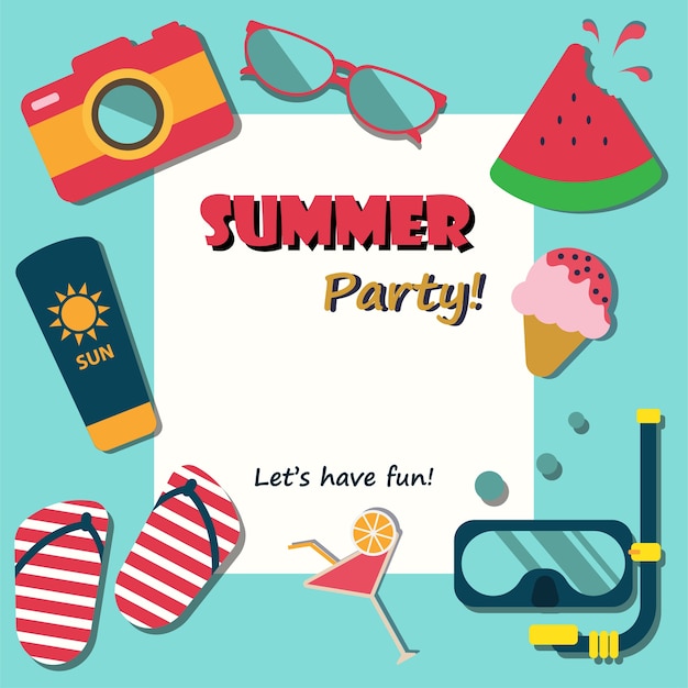 Summer background in flat design