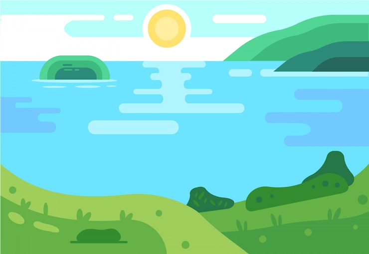 Vector 夏の背景。 landsapeの図