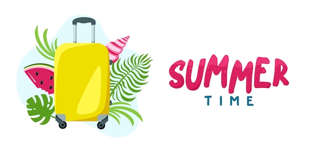 Summer background website header colorful horizontal postcard banner vacation concept vector