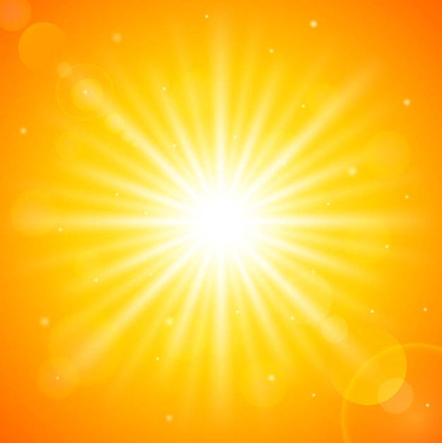 Vector summer background with bright sun