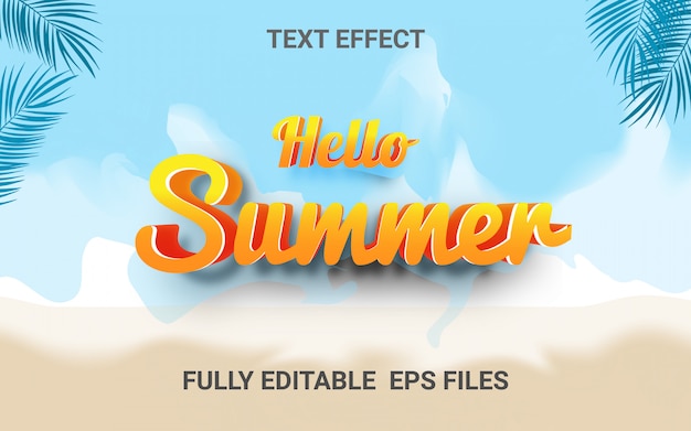 Summer background with  Editable text effect 