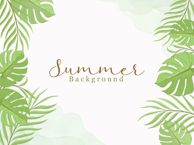 Summer background with floral frame