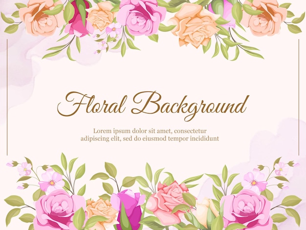 summer background with floral frame