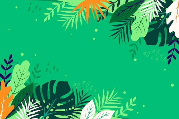Vector summer background with leaves