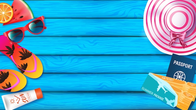 Vector summer background with summer elements