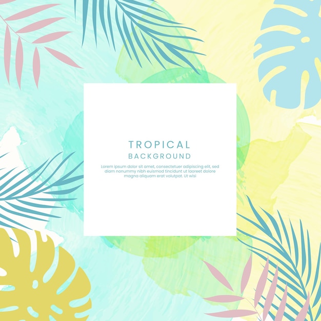 summer background with tropical leaves