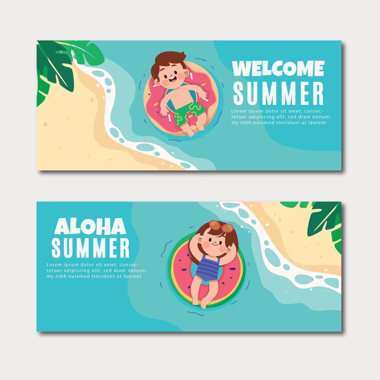Vector 夏のバナーイラスト