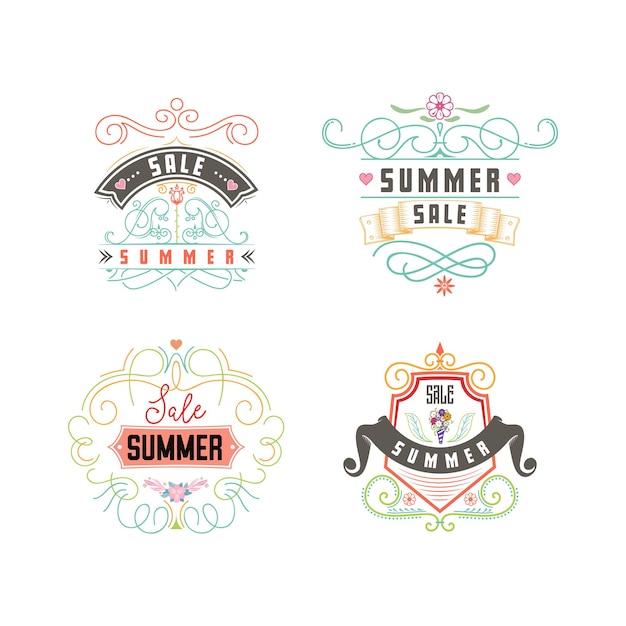 Vector summer banner sale and discount