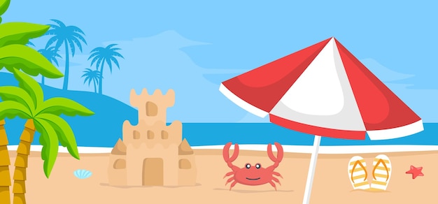 Summer banner template illustration