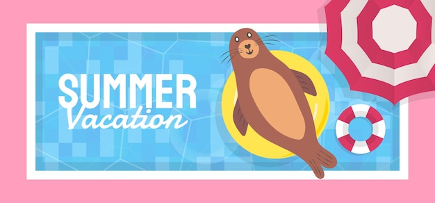 Summer banner template illustration