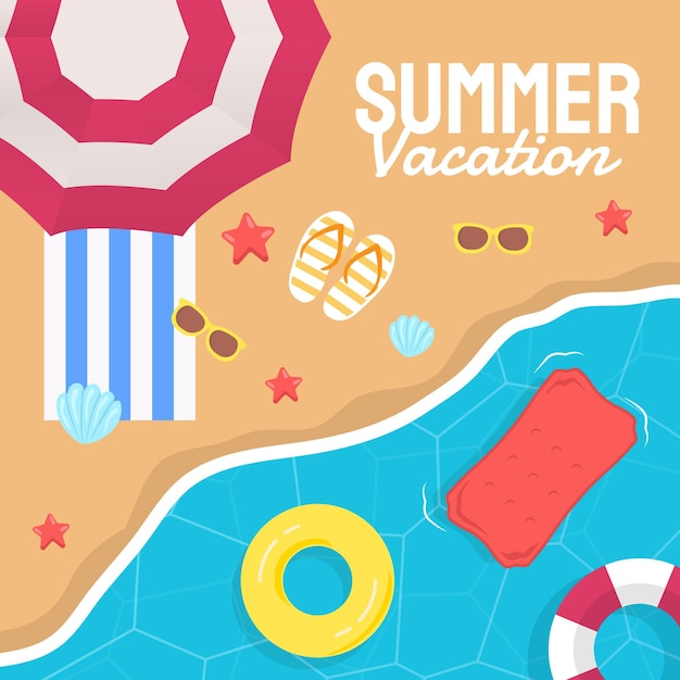 Summer banner template illustration