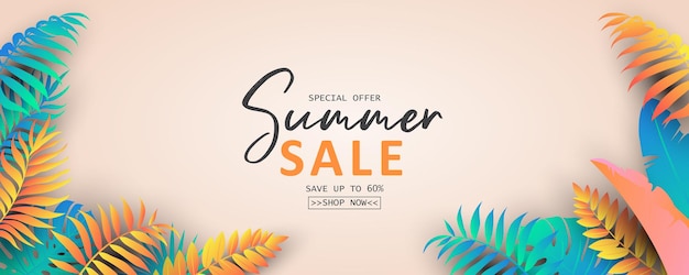 Summer banner template  seasonal sales promotion