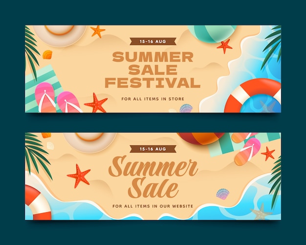 Summer banners in flat design