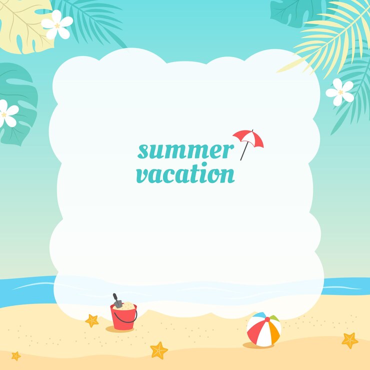 Vector 夏のビーチの背景イラスト テンプレートです。
