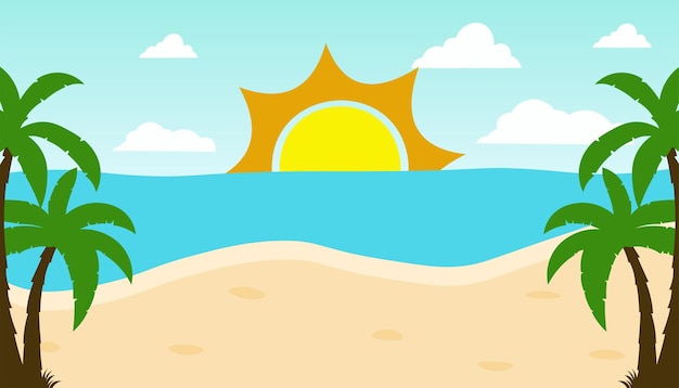 Summer Beach background vector illustration