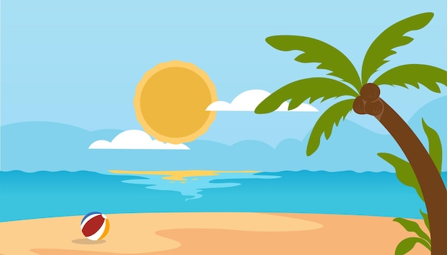summer beach background vector illustration
