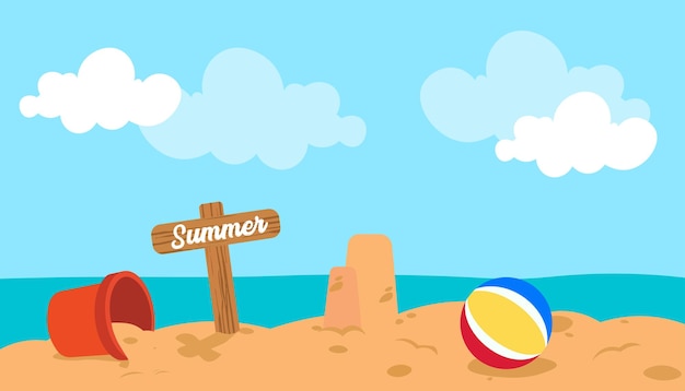 Summer Beach background vector illustration