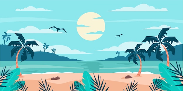 Vector summer beach background