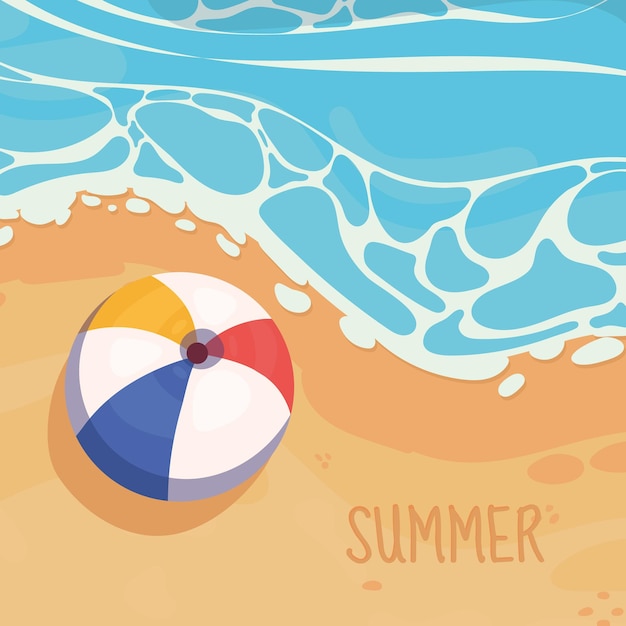 Summer beach and ball