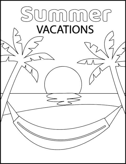 Summer Beach Coloring Pages for Kids