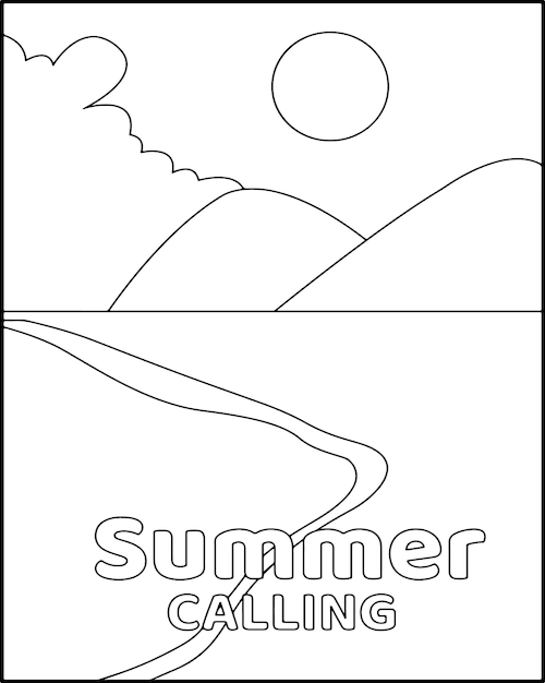 Summer Beach Coloring Pages for Kids