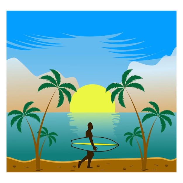 Summer Beach Design Vector Illustration