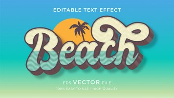 Summer beach editable text effect concept