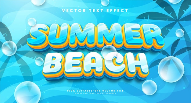 Summer beach editable text effect suitable for celebrate the summer event