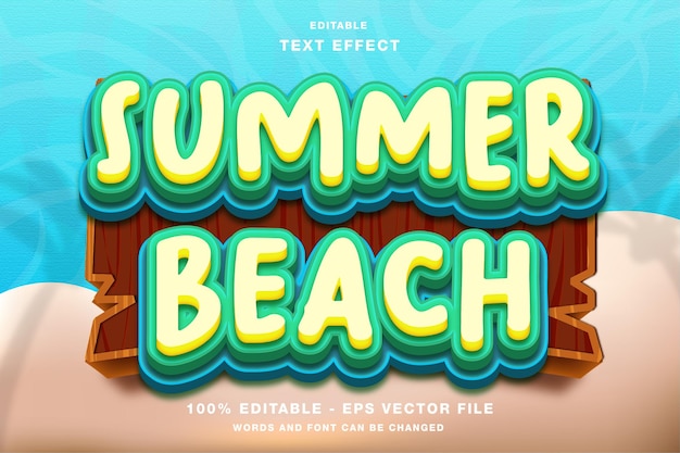 Summer beach editable text effect