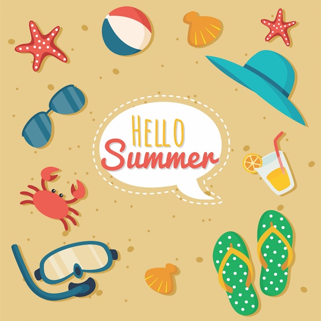 Vector summer in beach element