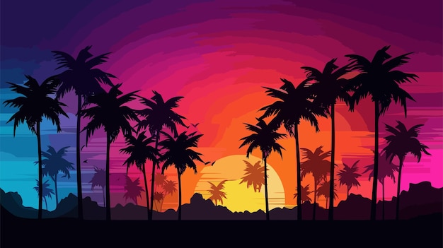 Vector summer beach illustration background