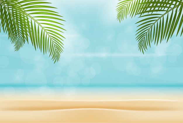 Summer on beach isolated background.