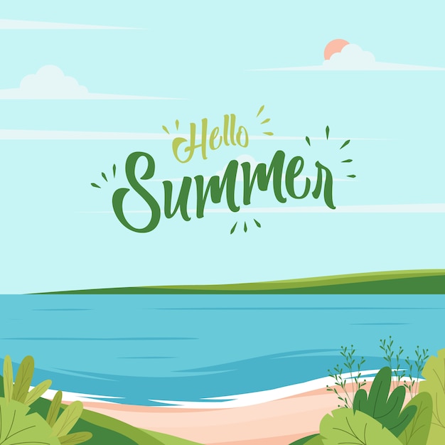 Vector summer beach landscape