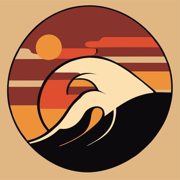 Вектор Дизайн логотипа летнего пляжа, дизайн футболки или дизайн доски для серфинга