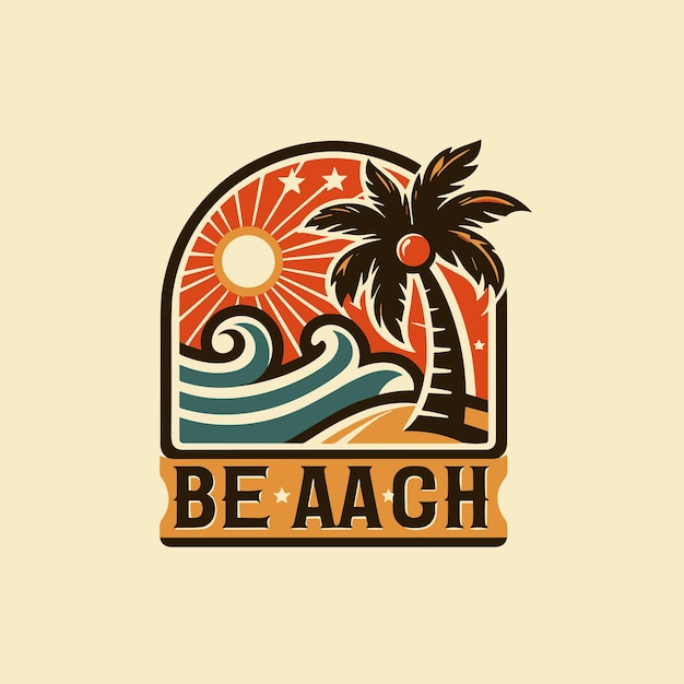 Vector summer beach logo design