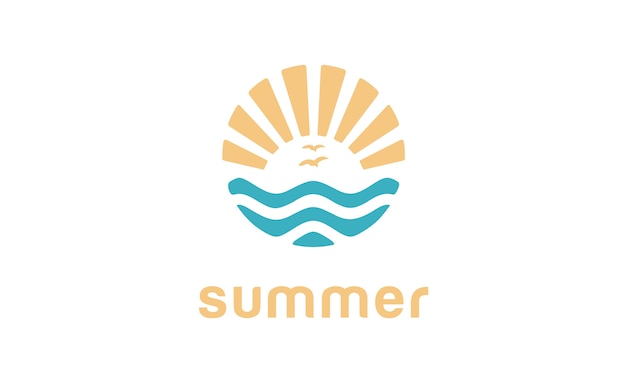 Summer beach logo design