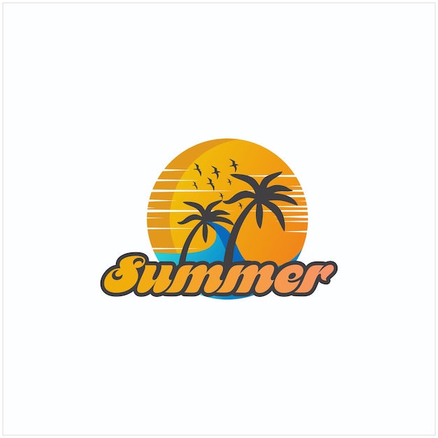 Summer beach logo design
