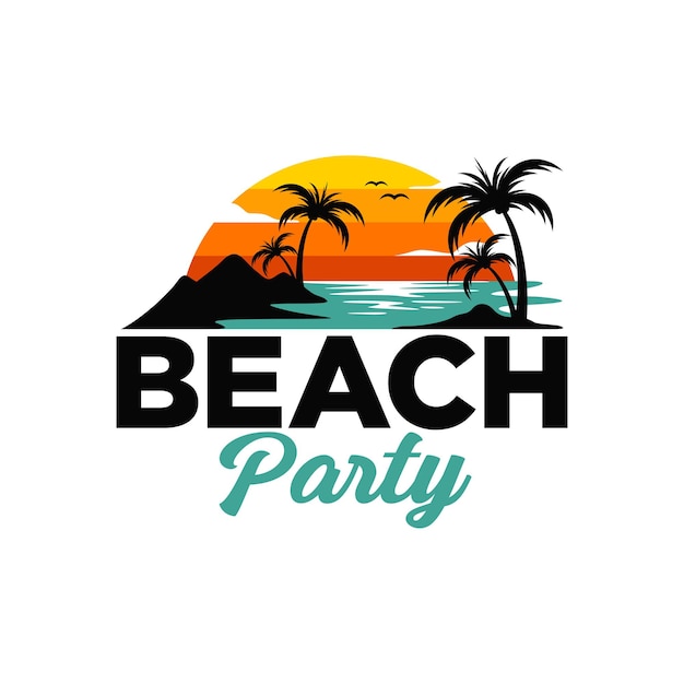 Summer Beach Logo Template