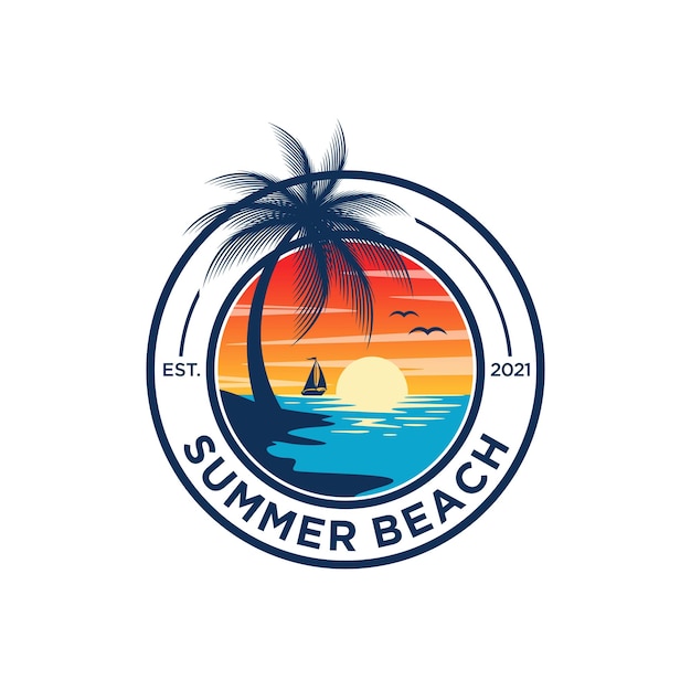 Summer Beach Logo Template