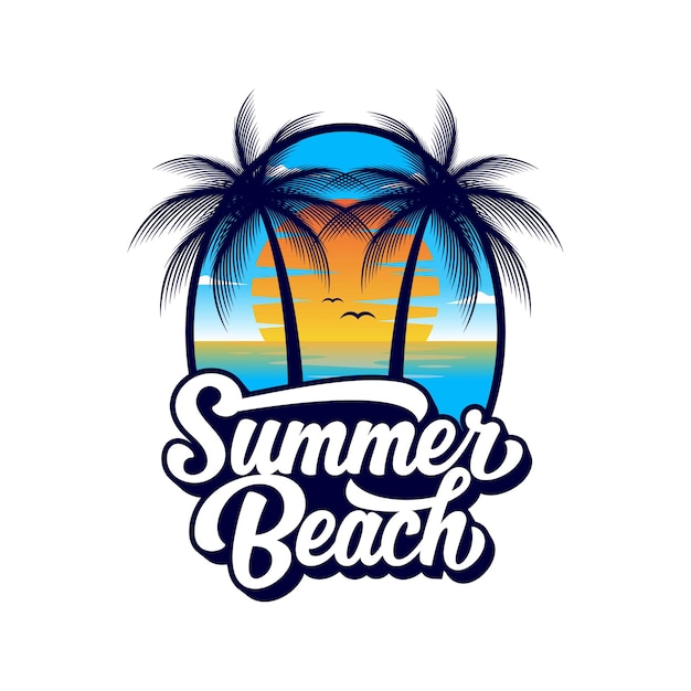 Summer Beach Logo Template