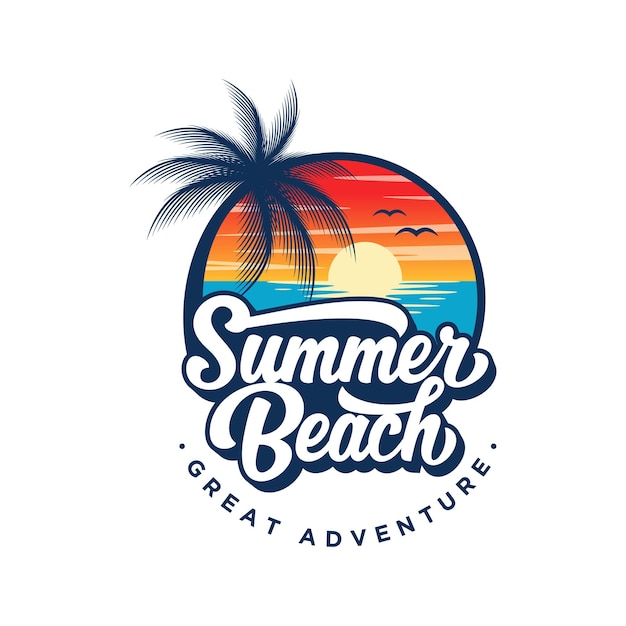Vector summer beach logo template
