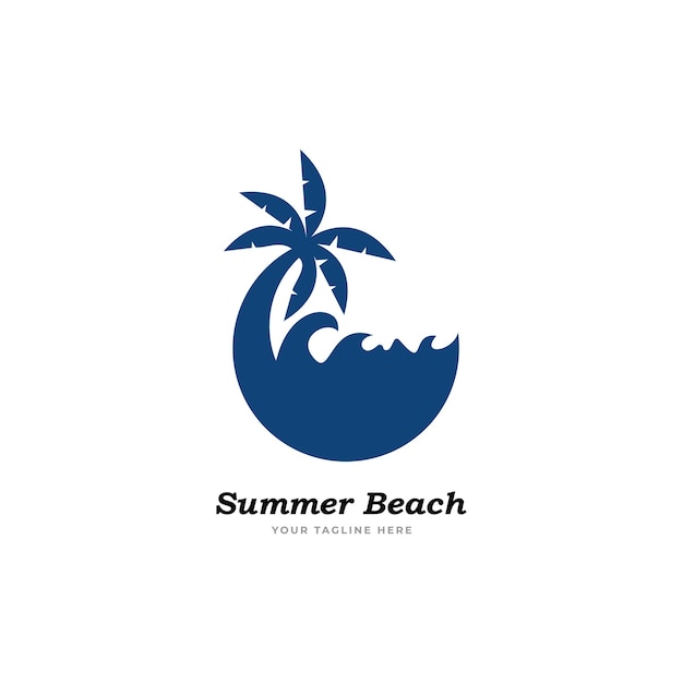 summer beach logo vector illustration