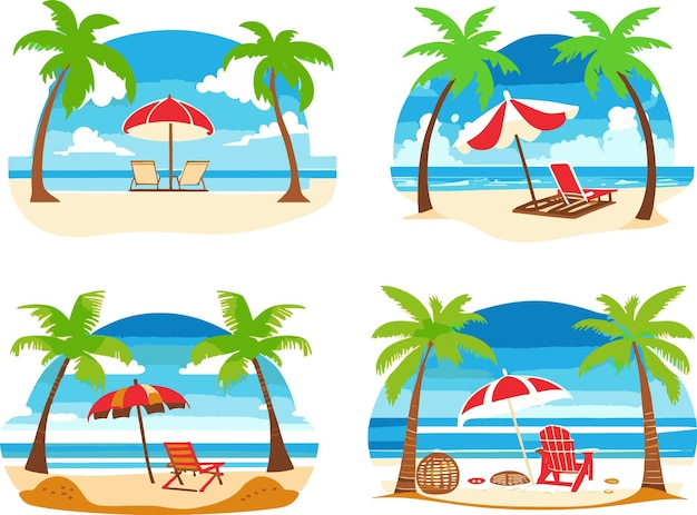 Summer beach logo vector