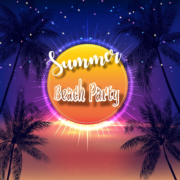 Vector summer beach party flyer