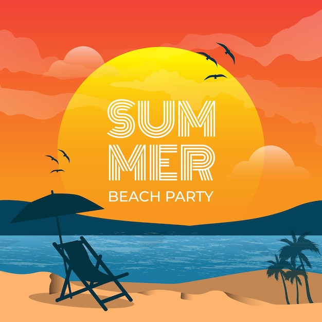 Summer beach party graphic deisgn template