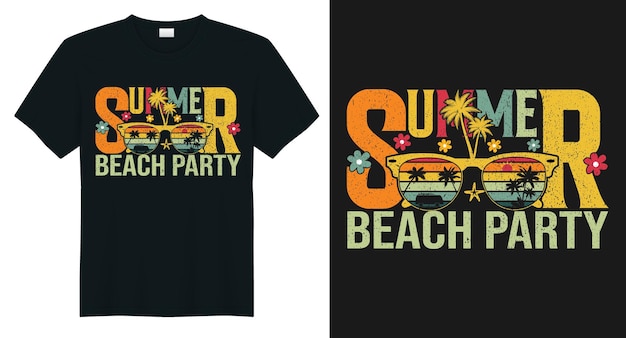 Summer beach party vintage t shirt design