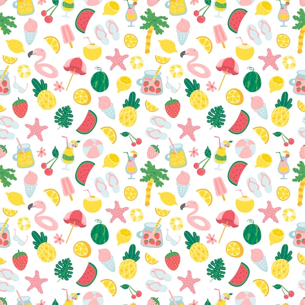 Summer beach seamless pattern vacation holiday relax tourism travel background