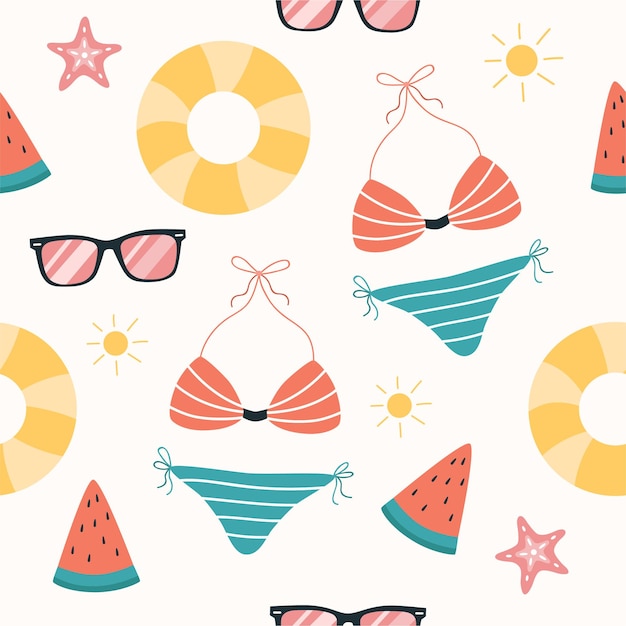 Summer beach seamless pattern vector