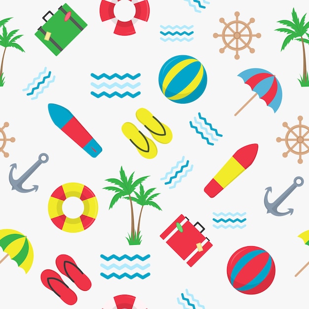 summer beach seamless pattern