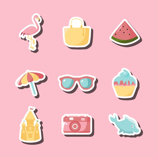 Summer Beach Sticker Design